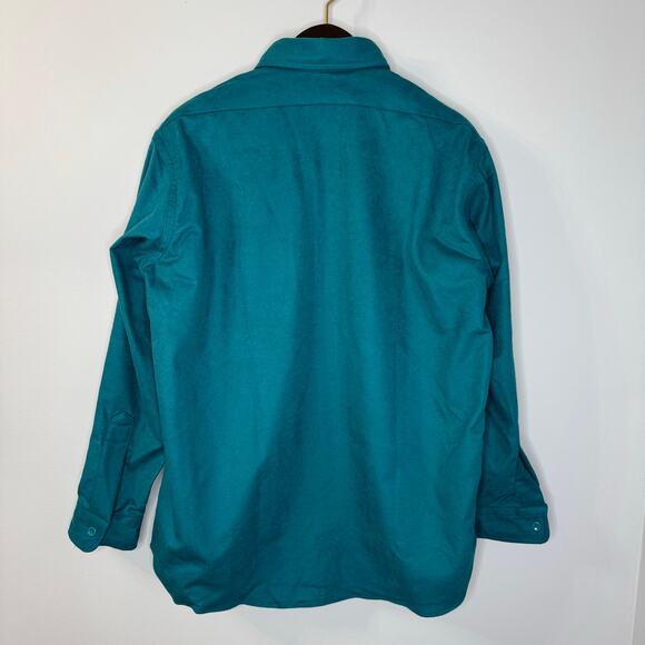 L.L. Bean Men's Chamois Flannel Shirt Traditional Fit Blue Outdoor Men's Sz 16 - Picture 8 of 9